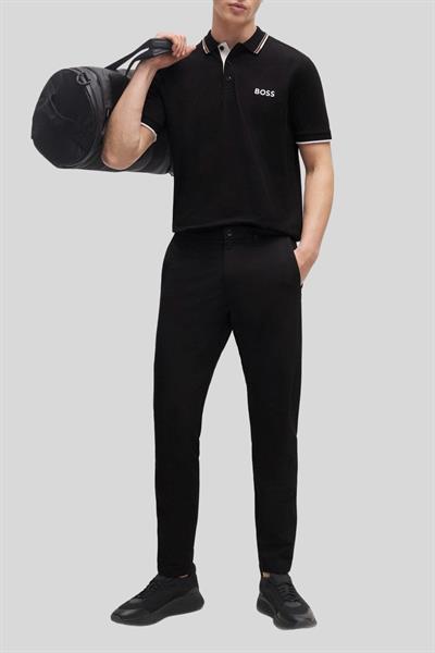 Boss Erkek Regular Fit Düğmeli Polo Yaka T-Shirt Siyah