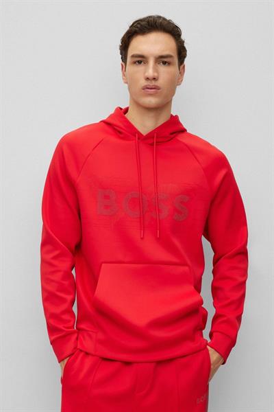 Boss Erkek Regular Fit Kapşonlu Sweatshirt Kırmızı 624