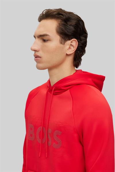 Boss Erkek Regular Fit Kapşonlu Sweatshirt Kırmızı 624