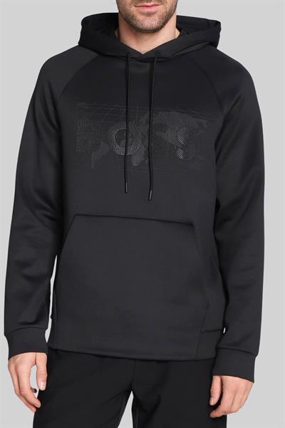Boss Erkek Regular Fit Kapşonlu Sweatshirt Siyah