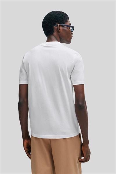 Boss Erkek Regular Fit Kısa Kollu Düz Bisiklet Yaka T-Shirt Beyaz