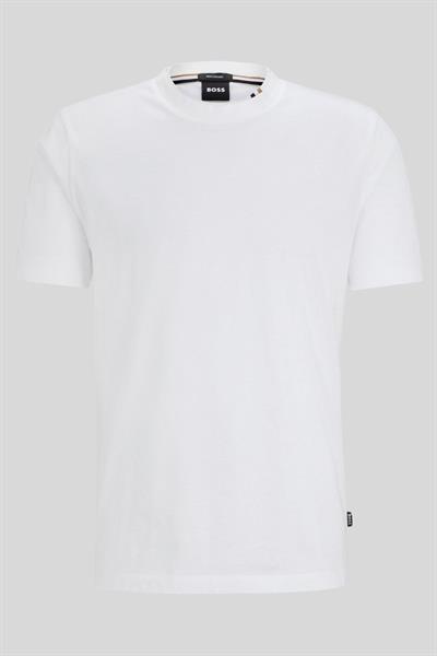 Boss Erkek Regular Fit Kısa Kollu Düz Bisiklet Yaka T-Shirt Beyaz