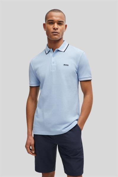 Boss Erkek Regular Fit Kısa Kollu Logolu Polo Yaka T-Shirt Mavi