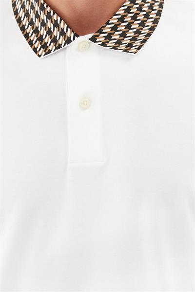 Boss Erkek Regular Fit Kısa Kollu Logolu Polo Yaka T-Shirt Beyaz