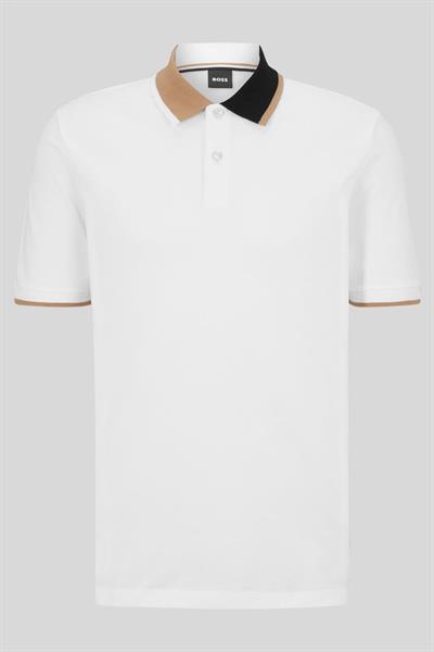 Boss Erkek Regular Fit Kısa Kollu Logolu Polo Yaka T-Shirt Beyaz