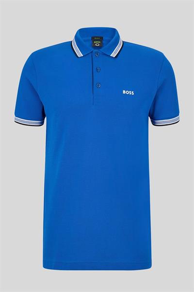 Boss Erkek Regular Fit Kısa Kollu Logolu Polo Yaka T-Shirt Mavi