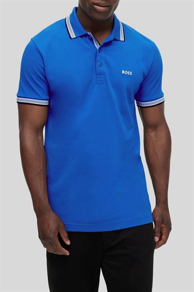 Boss Erkek Regular Fit Kısa Kollu Logolu Polo Yaka T-Shirt Mavi