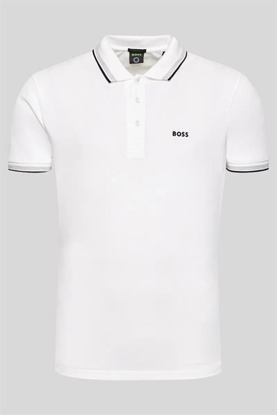 Boss Erkek Regular Fit Kısa Kollu Logolu Polo Yaka T-Shirt Beyaz