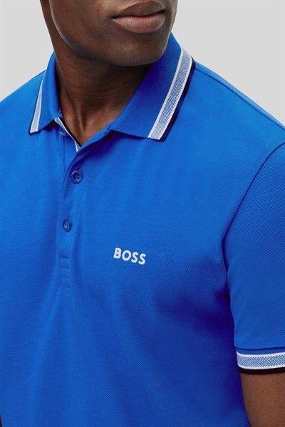 Boss Erkek Regular Fit Kısa Kollu Logolu Polo Yaka T-Shirt Mavi
