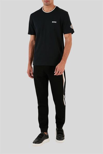 Boss Erkek Regular Fit Logolu Bisiklet Yaka T-Shirt Siyah