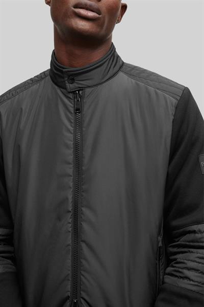 Boss Erkek Regular Fit Logolu Çift Taraflı Dik Yaka Fermuarlı Ceket Siyah