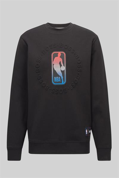 Boss Erkek Regular Fit NBA Windmill Sweatshirt Siyah