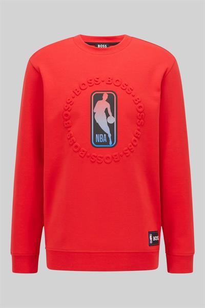 Boss Erkek Regular Fit NBA Windmill Sweatshirt Kırmızı