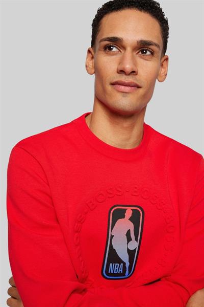 Boss Erkek Regular Fit NBA Windmill Sweatshirt Kırmızı