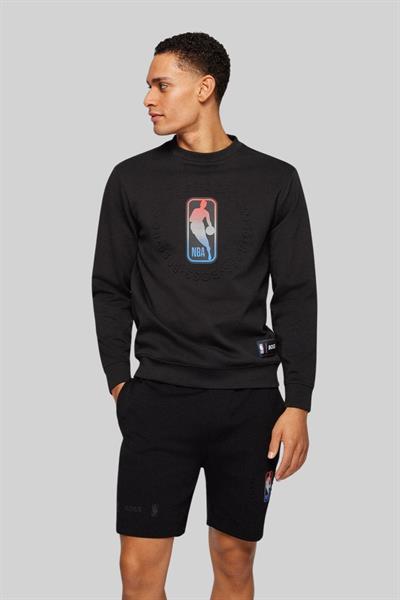 Boss Erkek Regular Fit NBA Windmill Sweatshirt Siyah