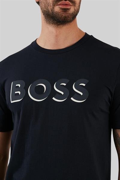 Boss Erkek Regular Fit Pamuklu Bisiklet Yaka T-Shirt Lacivert 404