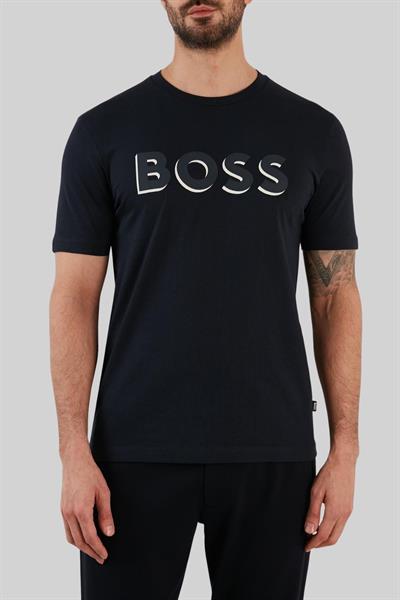 Boss Erkek Regular Fit Pamuklu Bisiklet Yaka T-Shirt Lacivert 404
