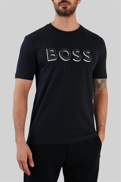 Boss Erkek Regular Fit Pamuklu Bisiklet Yaka T-Shirt Lacivert 404