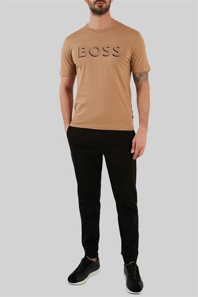 Boss Erkek Regular Fit Pamuklu Bisiklet Yaka T-Shirt Bej 260