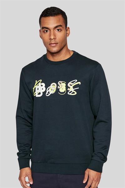 Boss Erkek Regular Fit Welogocrew Sweatshirt Lacivert 404
