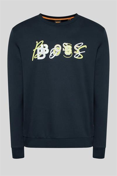 Boss Erkek Regular Fit Welogocrew Sweatshirt Lacivert 404