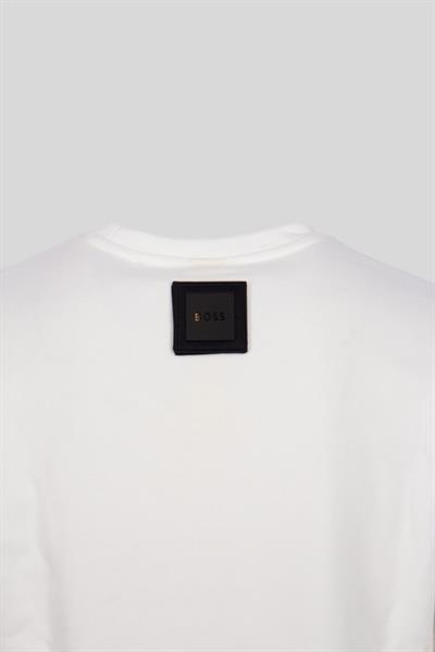 Boss Erkek Relaxed Fit Bisiklet Yaka Sweatshirt Beyaz