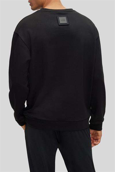 Boss Erkek Relaxed Fit Bisiklet Yaka Sweatshirt Siyah