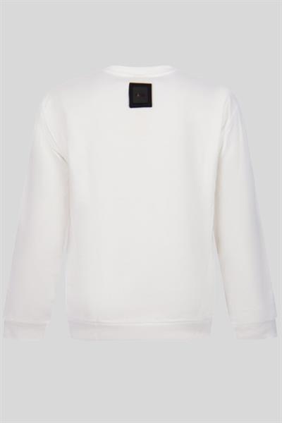 Boss Erkek Relaxed Fit Bisiklet Yaka Sweatshirt Beyaz