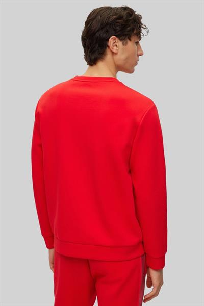 Boss Erkek Relaxed Fit Pamuklu Bisiklet Yaka Sweatshirt Kırmızı 624