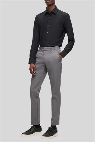 Boss Erkek Slim Fit Streç Kumaştan Normal Bel Cepli Pantolon Gri