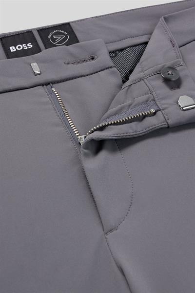 Boss Erkek Slim Fit Streç Kumaştan Normal Bel Cepli Pantolon Gri