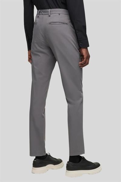Boss Erkek Slim Fit Streç Kumaştan Normal Bel Cepli Pantolon Gri