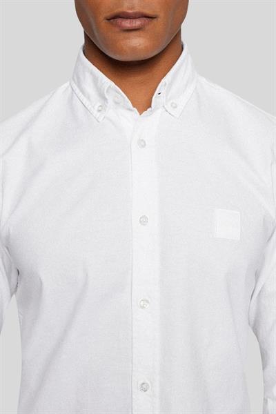 Boss Erkek Slim Fit Uzun Kollu Pamuklu Gömlek Beyaz