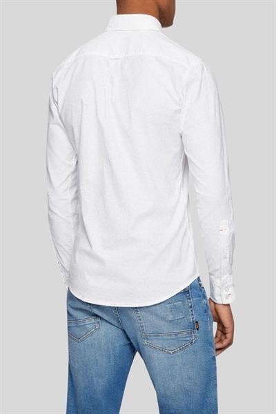 Boss Erkek Slim Fit Uzun Kollu Pamuklu Gömlek Beyaz