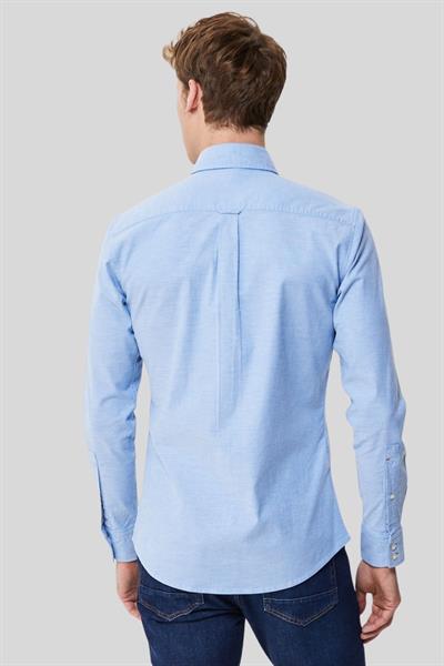 Boss Erkek Slim Fit Uzun Kollu Pamuklu Gömlek Mavi