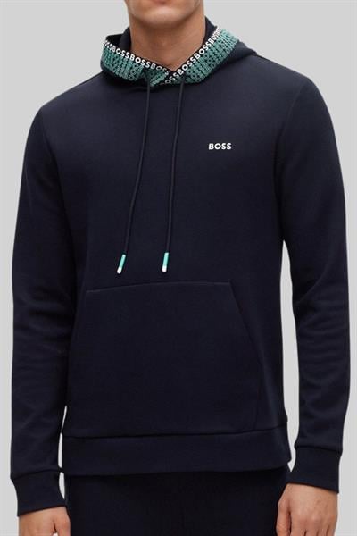 Boss Erkek Soody Golf Kapüşonlu Sweatshirt Mavi 402