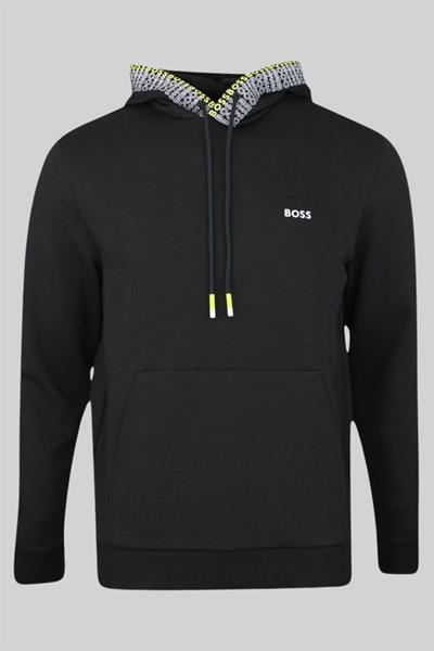 Boss Erkek Soody Golf Kapüşonlu Sweatshirt Siyah