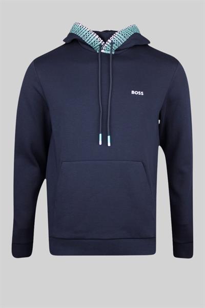 Boss Erkek Soody Golf Kapüşonlu Sweatshirt Mavi 402