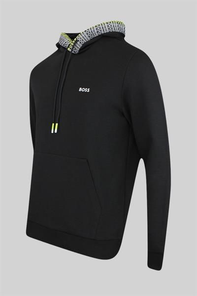 Boss Erkek Soody Golf Kapüşonlu Sweatshirt Siyah
