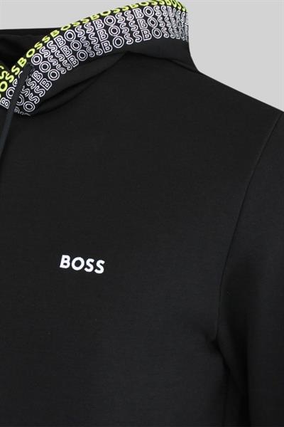 Boss Erkek Soody Golf Kapüşonlu Sweatshirt Siyah