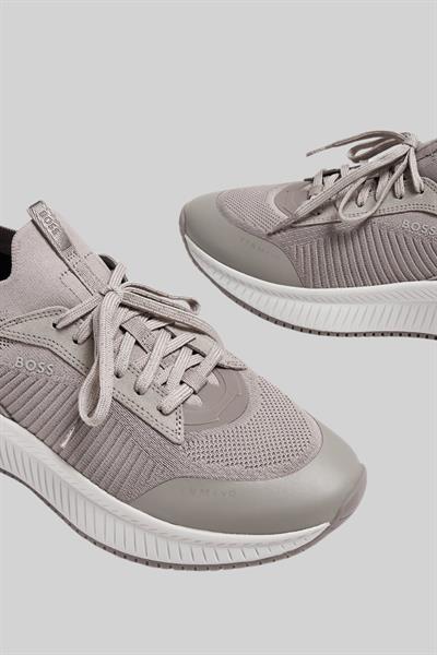 Boss Erkek Titanium Evo Bağcıklı Marka Logolu Spor Stil Sneaker Gri