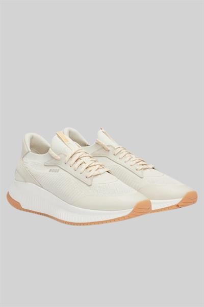 Boss Erkek Titanium Evo Bağcıklı Marka Logolu Spor Stil Sneaker Bej