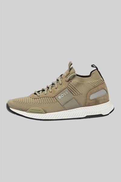 Boss Erkek Titanium Runn Knst Örgü Koşu Spor Ayakkabı Bej