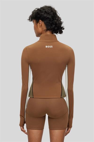 Boss Fermuarlı Kadın Sweatshirt Kahverengi 220