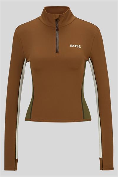 Boss Fermuarlı Kadın Sweatshirt Kahverengi 220