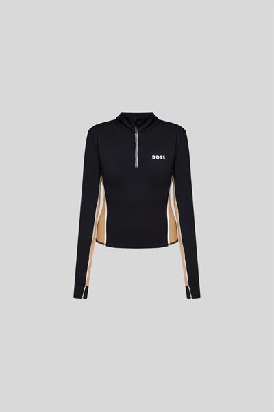 Boss Fermuarlı Kadın Sweatshirt Siyah