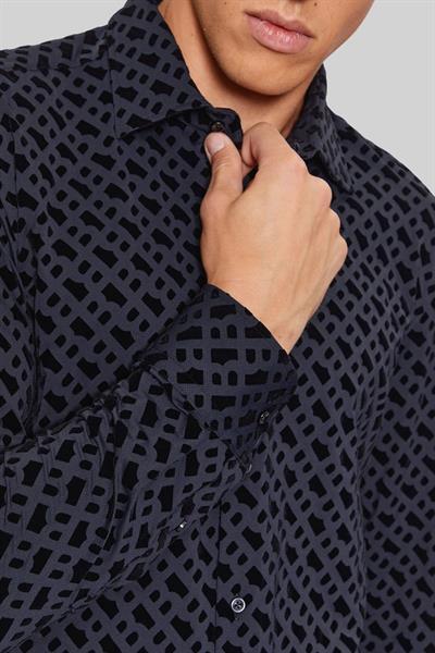 Boss Hank-Kent Erkek Gömlek Siyah