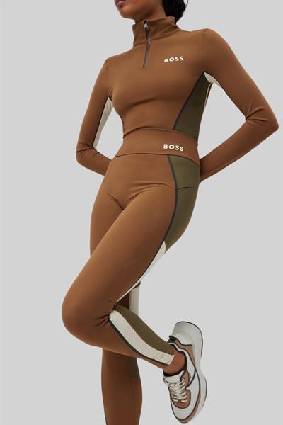 Boss Kadın Alica Yüksek Belli Skinny Fit Tayt Kahverengi 220