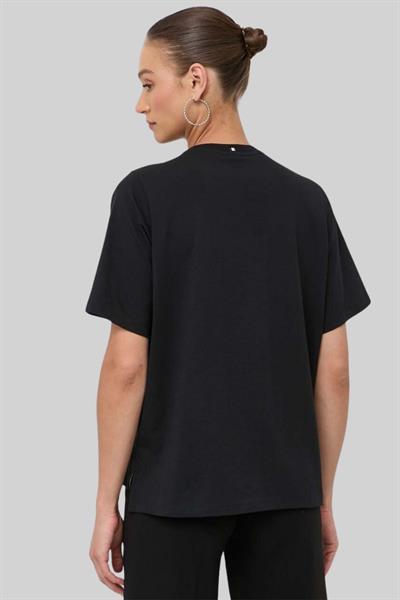 Boss Kadın Bisiklet Yaka T-Shirt Siyah