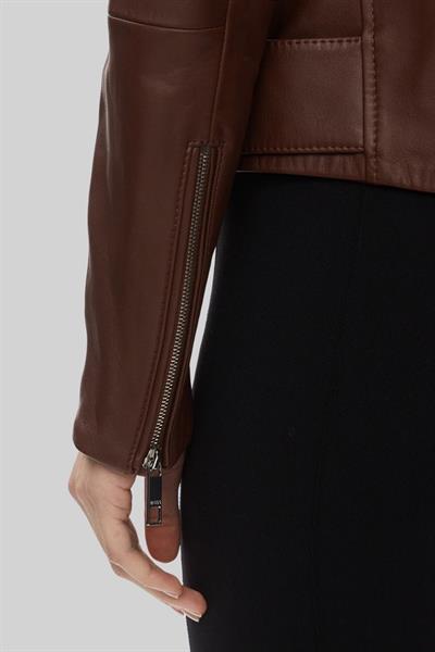 Boss Kadın Deri Motorcu Ceketi Kahverengi 227